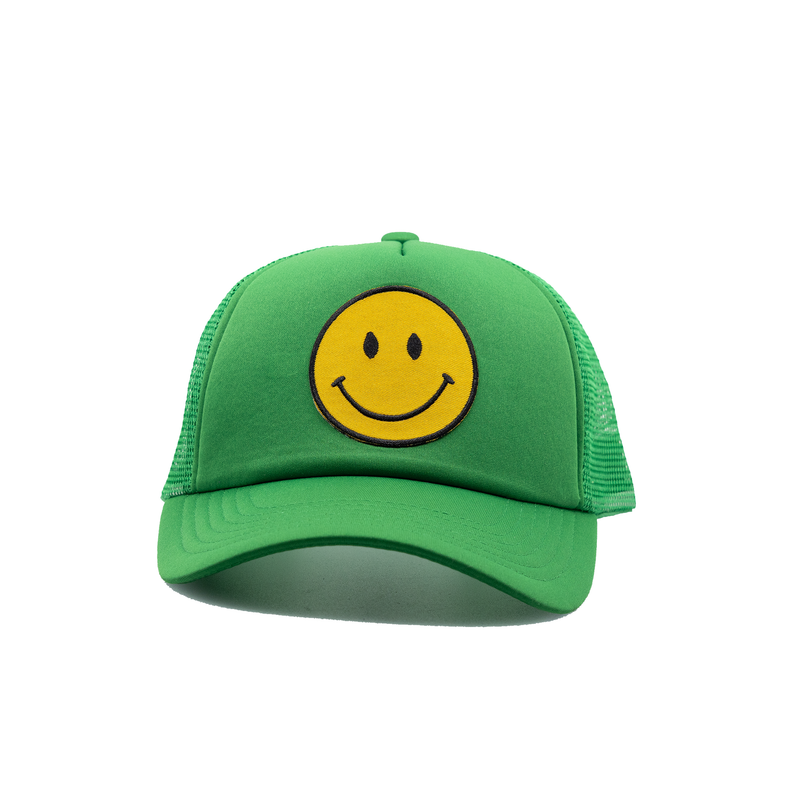 Smiley Face Green Trucker Hat